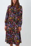 Ottie Black Bold Floral Print Dress