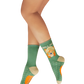 Ladies Ankle Socks Chilled Corgi Fern
