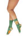 Ladies Ankle Socks Chilled Corgi Fern