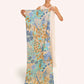 Cotton Scarf Springtime Floral Denim