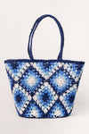 Diane Crochet Tote Bag Blue