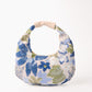 Floral embellished Baguette Bag Blue & Green