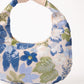 Floral embellished Baguette Bag Blue & Green