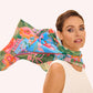 Cotton Scarf Folky Floral Cornflower