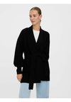 Holly Cardigan Shawl Collar Belted Waist Black