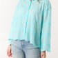 Lydia Scalloped Edge Shirt Aqua