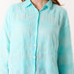 Lydia Scalloped Edge Shirt Aqua