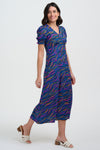 Maryjane Midi Dress Bright Navy Waves
