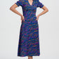 Maryjane Midi Dress Bright Navy Waves