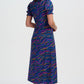 Maryjane Midi Dress Bright Navy Waves