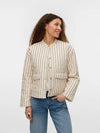Vera Pinstripe Quilted Jacket Birch / Navy Stripe