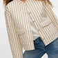 Vera Pinstripe Quilted Jacket Birch / Navy Stripe