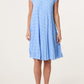 Genna Polka Dot Pleated Mini Dress Sky Blue