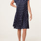 Genna Pleated PolkaDot Mini Dress Navy