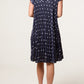 Genna Pleated PolkaDot Mini Dress Navy