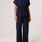 Rochelle Top and Trousers Co Ord Navy Blue