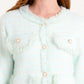 Lacie Pearl Button Cardigan Aqua
