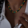 Green and Gold Beaded Necklace