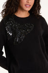 Sophie Embellished Butterfly Jumper Black