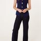 Kathy Waistcoat Aquatic Buttons French Navy