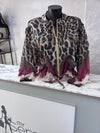 Lightweight Jacket in Leopard Print Burgundy