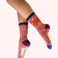Highland Cow Ankle Socks Pink By Powder