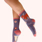 Highland Cow Ankle Socks Purple by Powder