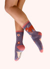 Highland Cow Ankle Socks Purple by Powder