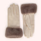Bettina Faux Suede Fur Gloves in Cream by Powder