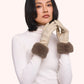 Bettina Faux Suede Fur Gloves in Cream by Powder
