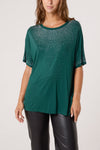 Nicola Embellished T Shirt Green