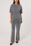 Mia Rhinestone Trousers and Top Set Silver