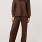 Lisa Cheetah Print Co Ord Trousers and Sweater Chocolate Brown