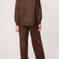 Lisa Cheetah Print Co Ord Trousers and Sweater Chocolate Brown