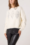 Kitty Diamanté Jumper Cream