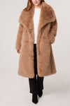 Sadie Faux Fur Coat Tan