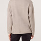 Mary High Button Shoulder High Neck Jumper Stone