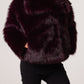 Lucy Short Faux Fur Jacket Burgundy