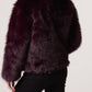 Lucy Short Faux Fur Jacket Burgundy