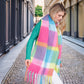 Emily Pink & Blue Check Blanket Scarf