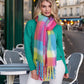 Emily Pink & Blue Check Blanket Scarf