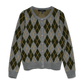 Sage Argyle Cardigan