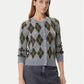 Sage Argyle Cardigan