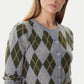Sage Argyle Cardigan