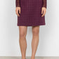 Ikra Houndstooth Skirt Bordeaux