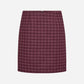 Ikra Houndstooth Skirt Bordeaux