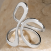 Abstract Design Ring Silver
