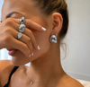 Bubble Hoop Earrings Silver