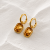 Crystal Pendant Hoops Champagne