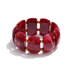 Chunky Resin Stretch Bracelet Burgundy